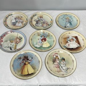 Maud Humphrey Bogart Porcelain collectible plates mixed series set of 8 vintage